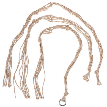 Държач за саксия Макраме Закачалка за растения Висяща кашпа Кошница Изработка от плетено въже от юта