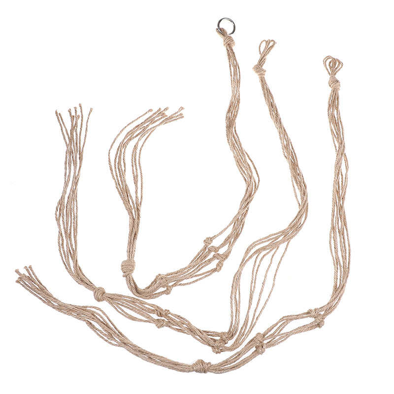 Държач за саксия Макраме Закачалка за растения Висяща кашпа Кошница Изработка от плетено въже от юта