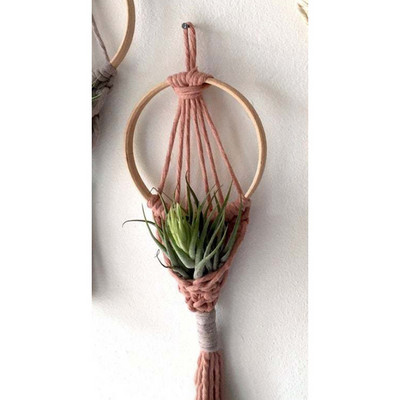 Makramé dekoráció Függő kosarak Növényakasztók Pamut szoba Kézzel készített szőtt virágcserép háló Akasztó Virágcseréptartó Kosár