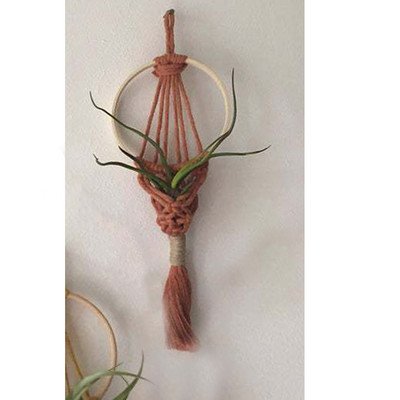 Makramé dekoráció Függő kosarak Növényakasztók Pamut szoba Kézzel készített szőtt virágcserép háló Akasztó Virágcseréptartó Kosár