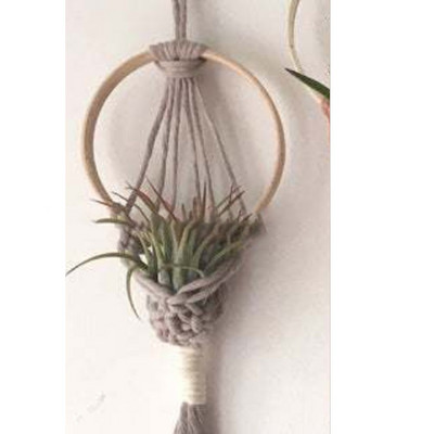 Makramé dekoráció Függő kosarak Növényakasztók Pamut szoba Kézzel készített szőtt virágcserép háló Akasztó Virágcseréptartó Kosár