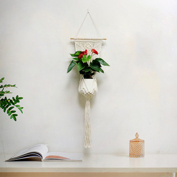 Κρεμαστή γλάστρα Γλάστρα σαλόνι Macrame Φυτό Κρεμάστρα τοίχου Βάση φυτών κρεμαστό καλάθι Καλάθι με λουλούδια Διακοσμητικά τοίχου
