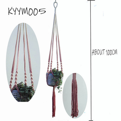 Kézzel készített makramé növényi függő edénytartó színes növényakasztó Gradient Color
