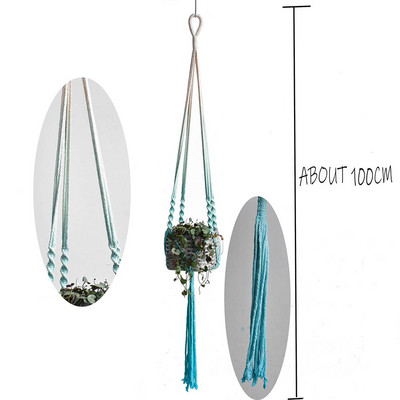 Kézzel készített makramé növényi függő edénytartó színes növényakasztó Gradient Color