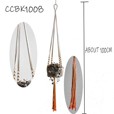 Kézzel készített makramé növényi függő edénytartó színes növényakasztó Gradient Color