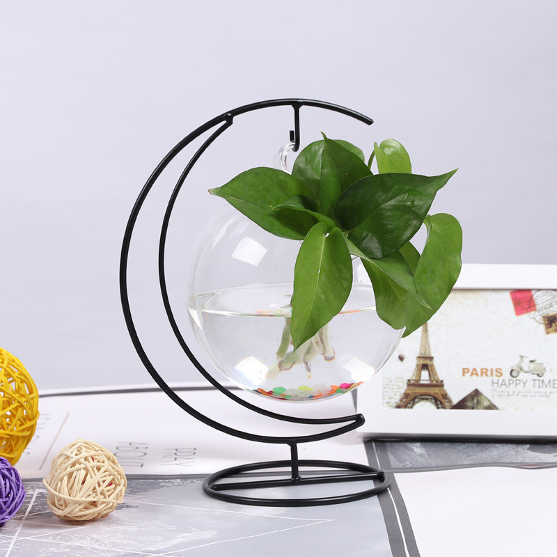 1 db függő növény terráriumi üvegváza tartó kristály terráriumi konténer akasztós kijelző állvány otthoni dekorációs növényhez