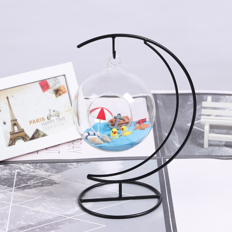 1 db függő növény terráriumi üvegváza tartó kristály terráriumi konténer akasztós kijelző állvány otthoni dekorációs növényhez