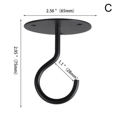Falra szerelhető mennyezeti horogtartó akasztó Lámpás szélcsengő Ültetőgépek Dísz függő madáretetőkhöz kültéri horog S B8Y7-tel