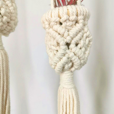 Kertészet Zöld növény akasztós kosár pamut kötél akasztó virágcserép kézzel készített edény zseb fal Boho udvari lakberendezés