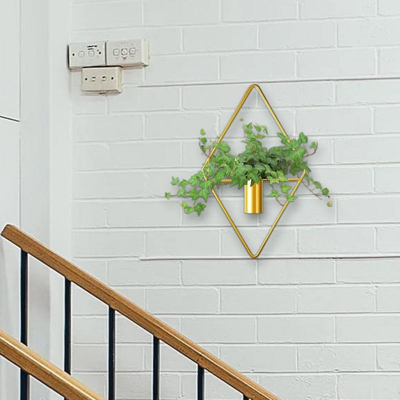 Fali ültetőgép Geometrikus vállfa Minimalista fali ültető dekor Függő virágtartó edény Nappali Otthon Virágváza Díszek