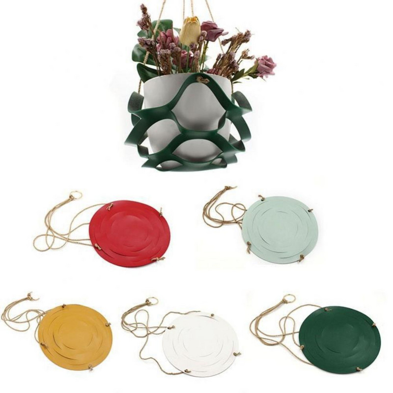 Függesztett növénykosár PU bőr virágcserép akasztó ültető függő kosár háztartási erkély növény dekoráció kültéri kerti kellékek