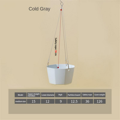 Függesztett kosár Műanyag cserepes növénycserep Függő virágcserep Többszínű falra szerelhető virágcserep Zöld növény virágcserép