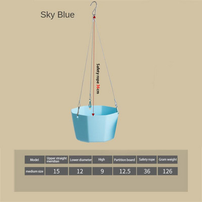 Függesztett kosár Műanyag cserepes növénycserep Függő virágcserep Többszínű falra szerelhető virágcserep Zöld növény virágcserép