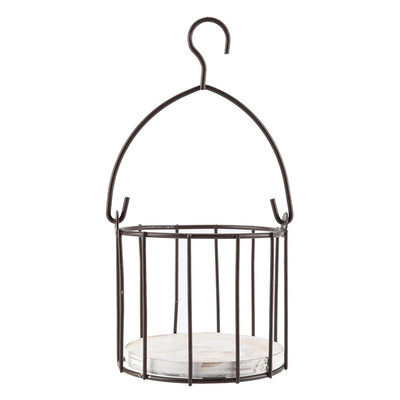 Európa-stílusú fa alap vas virág akasztós állvány mesterséges növények kosár