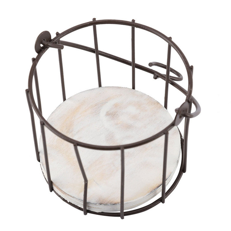 Európa-stílusú fa alap vas virág akasztós állvány mesterséges növények kosár