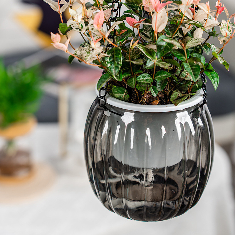 1db átlátszó önöntöző ültető növény virágcserép erkély otthon hidroponikus virágcserép függő kosár lusta