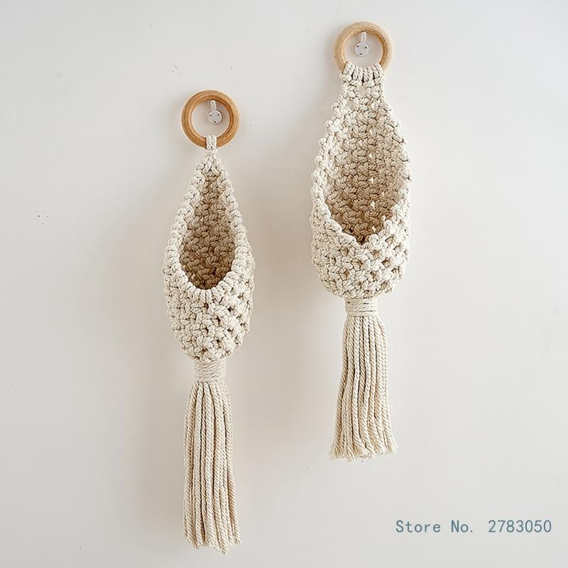 Makramé falra akasztható levegős növénytartó ültetőgép pamut kézi szövés virágcserép hálótáska otthoni kert dekorációhoz hálószoba dekoráció