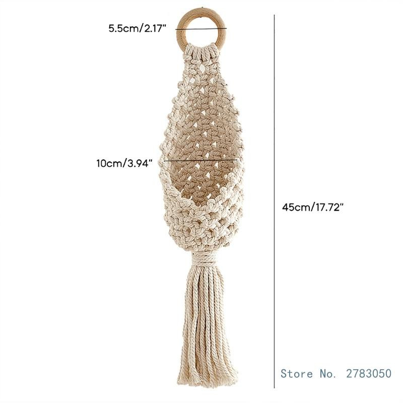 Makramé falra akasztható levegős növénytartó ültetőgép pamut kézi szövés virágcserép hálótáska otthoni kert dekorációhoz hálószoba dekoráció