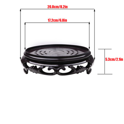 Műanyag alátét magas virágos tálca keret virágcserép tartó tartók barna-fekete 1 db 13,7cm Kerti kellékek Kerek cserepes dekorációs alap