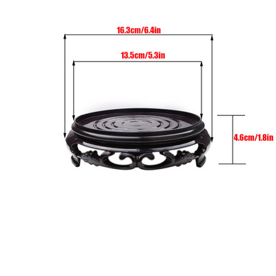 Műanyag alátét magas virágos tálca keret virágcserép tartó tartók barna-fekete 1 db 13,7cm Kerti kellékek Kerek cserepes dekorációs alap