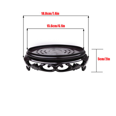 Műanyag alátét magas virágos tálca keret virágcserép tartó tartók barna-fekete 1 db 13,7cm Kerti kellékek Kerek cserepes dekorációs alap