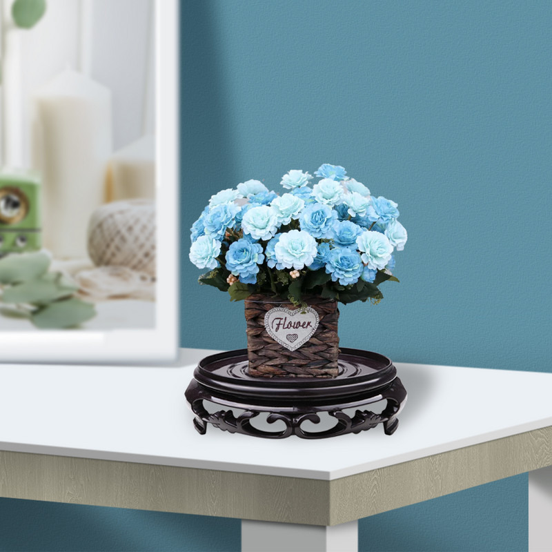 Műanyag alátét magas virágos tálca keret virágcserép tartó tartók barna-fekete 1 db 13,7cm Kerti kellékek Kerek cserepes dekorációs alap