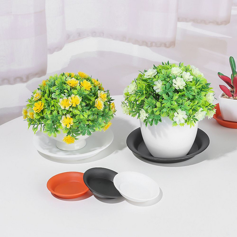 3 vnt. Augalų lėkštė Lašėjimo padėklai Plastikiniai padėklai Lėkštės vidaus lauko gėlių vazonai Apvalūs Madingi išskirtiniai nauji sodo reikmenys