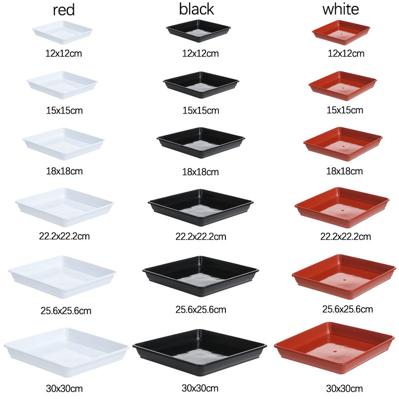 1 vnt. plastikinis kvadratinis patvarus gėlių vazonas, skirtas lauke, plastikiniai padėklai, lėkštės augalų lėkštė