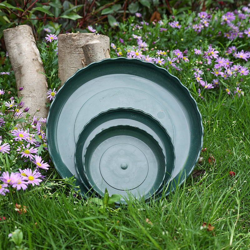 3 vnt. vazonų padėklai plastikiniai apvalios formos vazono pagrindas 3 dydžių sodo gėlių žalias lašelių padėklas Vandenį taupanti lėkštė Sodo reikmenys