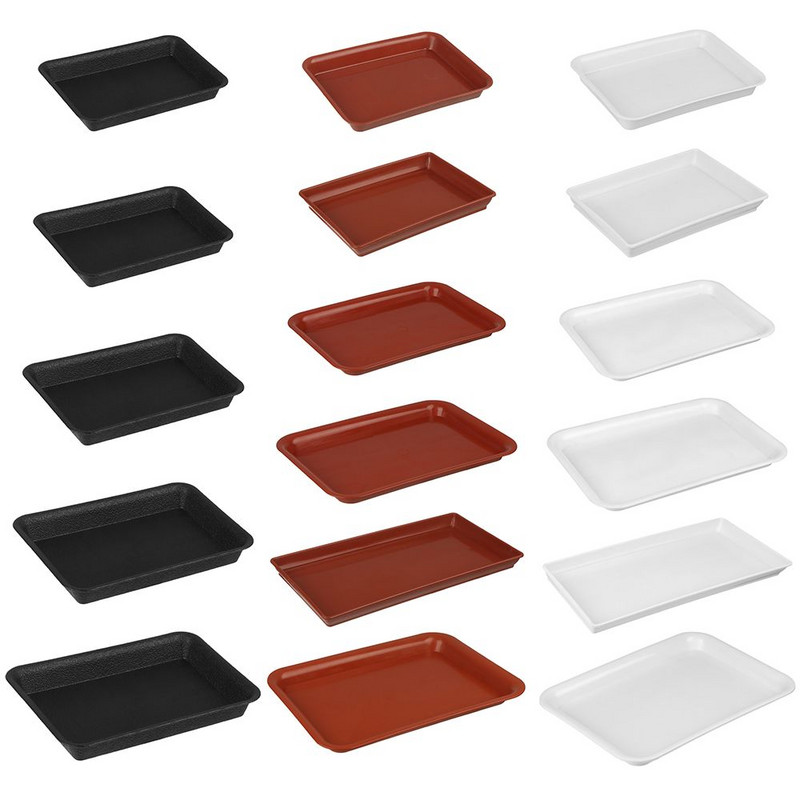 1 vnt. plastikinis, tvirtas stačiakampis gėlių vazonas patalpų lauko augalų lėkštė Lašėjimo padėklai Plastikiniai padėklų lėkštės