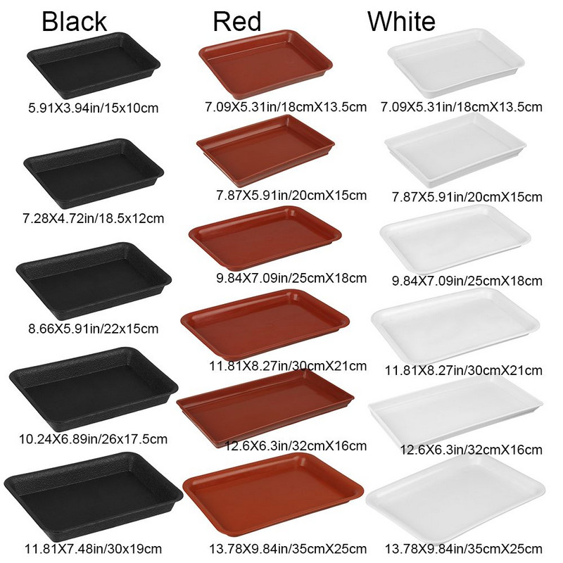 1 vnt. plastikinis, tvirtas stačiakampis gėlių vazonas patalpų lauko augalų lėkštė Lašėjimo padėklai Plastikiniai padėklų lėkštės