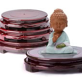 Valódi tömör fa faragó váza alap kő Buddha virágcserép fafaragó alap