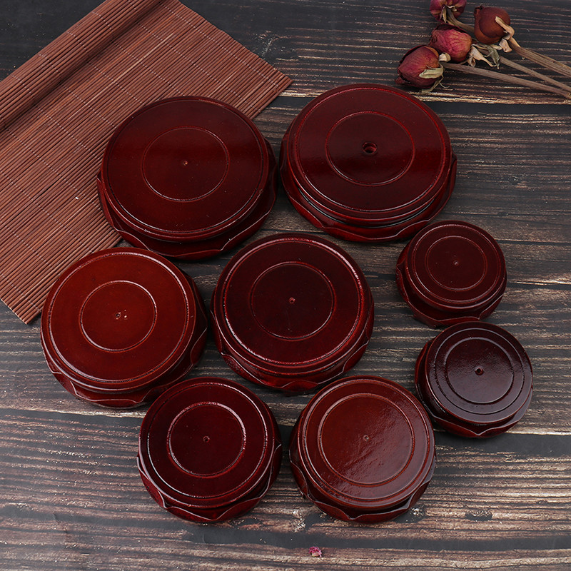 Valódi tömör fa faragó váza alap kő Buddha virágcserép fafaragó alap