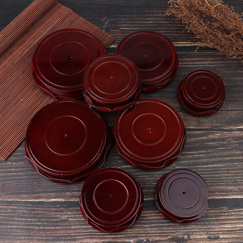 Valódi tömör fa faragó váza alap kő Buddha virágcserép fafaragó alap