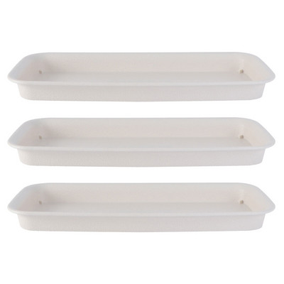 3 db Virágnövények Medence Cserepes tálcák Vízedény Virágcserep alsó Négyszögletes Kertészet Fehér Műanyag