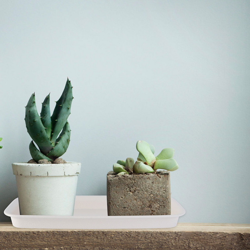 3 db Virágnövények Medence Cserepes tálcák Vízedény Virágcserep alsó Négyszögletes Kertészet Fehér Műanyag