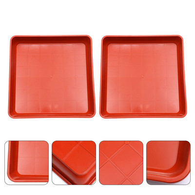 2 db Nagy beltéri edény négyzetes ültetőtálca Kis cserepek Zamatos növények műanyag orchidea 3,1X22cm piros