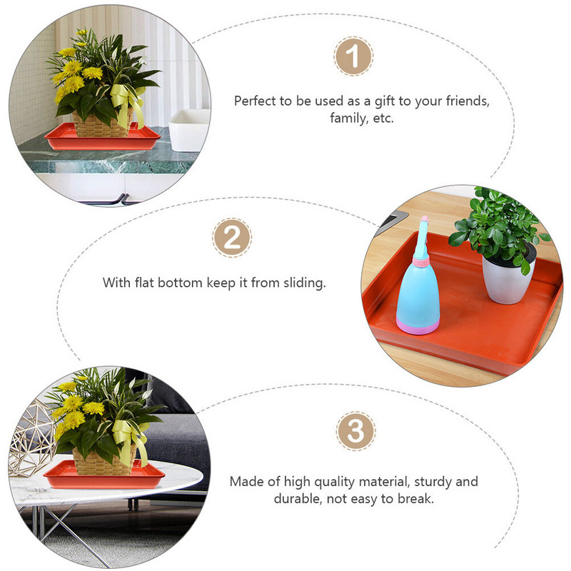 2 db Nagy beltéri edény négyzetes ültetőtálca Kis cserepek Zamatos növények műanyag orchidea 3,1X22cm piros