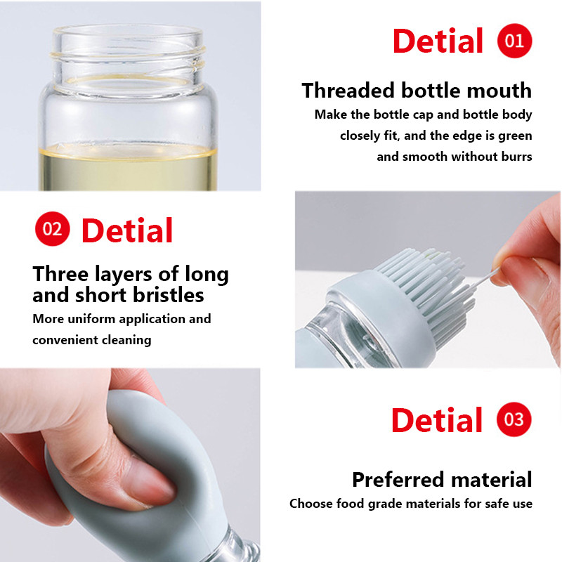 Konyhai szilikon olajos palack olajkefe sütés grill grill olajkefe adagoló tészta steak olaj ecsetek konyhai sütés Grill eszköz