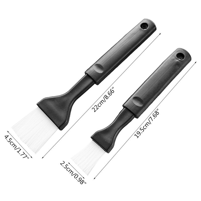 2 db tartós hordozható grillkefe műanyag nyélű nylon olajkefe kültéri készlet