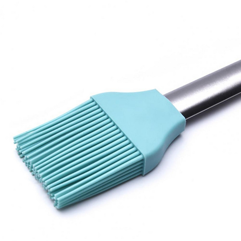 Olajkefe szilikon rozsdamentes acél nyelű péksüteményes kefe levehető, soha nem vetemedő BBQ kefe csúszásmentes hőszigetelő grillkefe