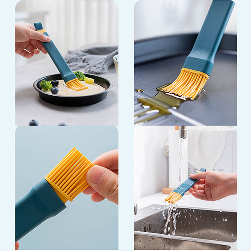 1 db szilikon ecset, akasztós szilikon olajkefe BBQ szilikon kefe edények konyhai edény tapadásmentes grillkefe