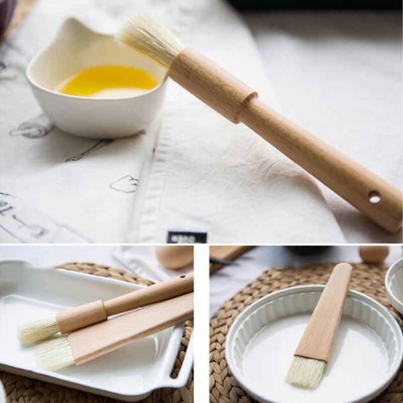 Háztartási konyhakefe grill olajkefe Kerek nyelű sörtekefék Lapos cukrászkefe Konyhai főzőkefe