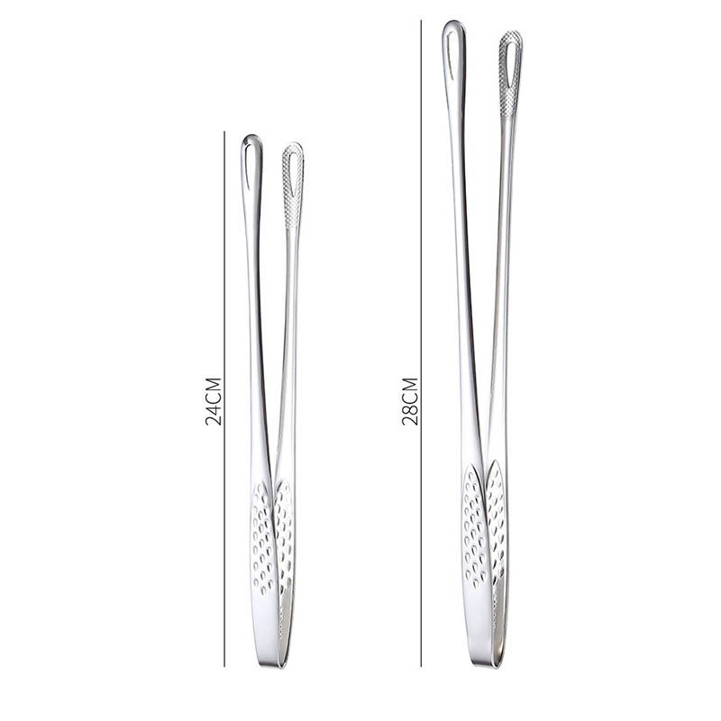 1db hosszú nyelű többfunkciós 304 rozsdamentes acél grill steak csíptető ételfogó főzőeszközök csúszásmentes konyhai kiegészítők