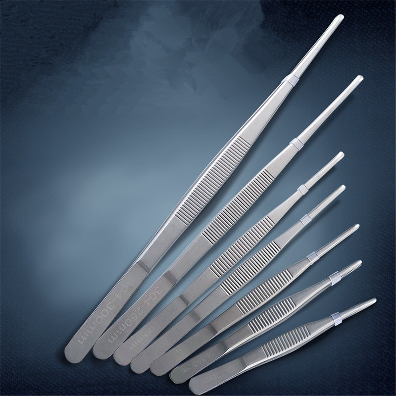 1 gab Virtuves sīkrīki Barbekjū knaibles Pārtikas knaibles Pārtikas saspraudes nerūsējošais tērauds Churrasco pincetes bārbekjū bufetes restorāna rīki