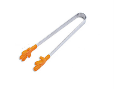 Csúszásmentes salátatálalás Grillfogó rozsdamentes acél nyél Kreatív konyhai főzőeszközök Jégkenyérfogók Mini szilikon ételkapocs