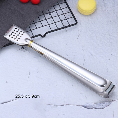 Nerūsējošā tērauda virtuves virtuves knaibles, karstumizturīgas, izdobtas bārbekjū pārtikas knaibles Maizes salāti Ledus kubiņu saspraudes virtuves piederumi