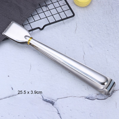 Nerūsējošā tērauda virtuves virtuves knaibles, karstumizturīgas, izdobtas bārbekjū pārtikas knaibles Maizes salāti Ledus kubiņu saspraudes virtuves piederumi