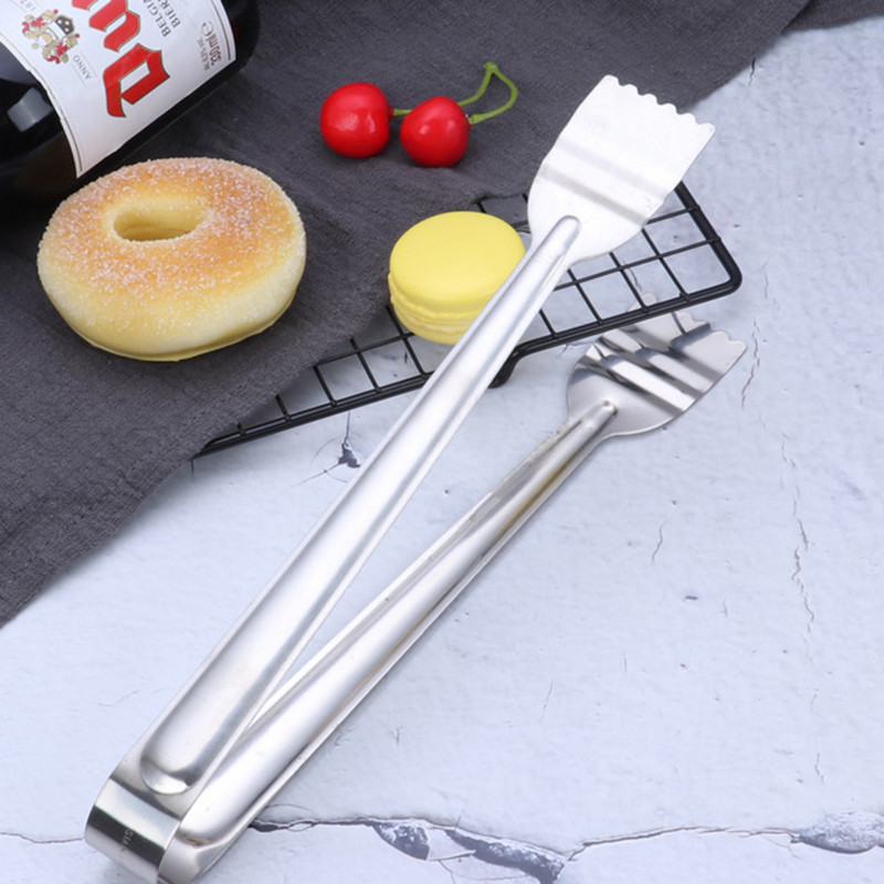 Nerūsējošā tērauda virtuves virtuves knaibles, karstumizturīgas, izdobtas bārbekjū pārtikas knaibles Maizes salāti Ledus kubiņu saspraudes virtuves piederumi