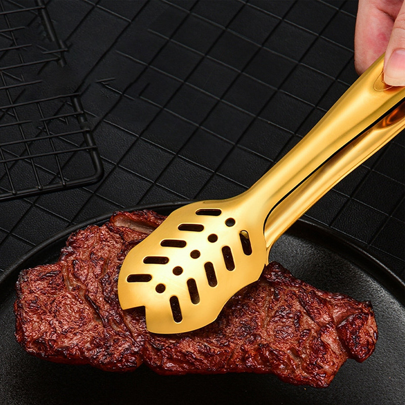 Konyhai fogók Konyhai edények Grill Ételcsipesz Konyhai főfogó rozsdamentes acél Hordozható piknikhez grillezéshez